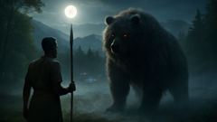 Kiprono faces the Nandi Bear in moonlit mist on the Uasin Gishu plateau.