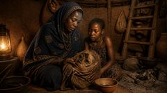 À la lueur de la lampe, le visage de bois portait une promesse plus dure que n’importe quel charme contre la sécheresse.