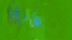 Pan Twardowski kneels in a haunted chapel before a shadowy devil.
