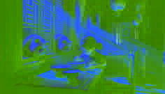Goldy Luck tasting from three bowls of porridge in a charming, traditional dining setting.