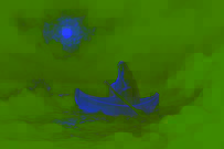 Phantom canoe silhouettes guide sailors to safety amid stormy waters