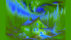A determined man tending a small fire in a cozy cabin as a winter storm rages outside.