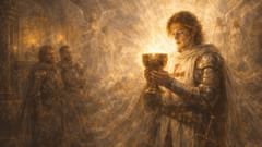 Der reine Ritter blickt in den Kelch und sieht, was kein Sünder überleben könnte — und bittet darum, im Moment des Sehens zu sterben.