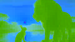 Rabbit speaking to the lion at dawn