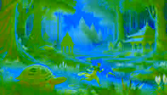 ## Escena de carrera dinámica

Una escena vibrante y llena de energía en un prado iluminado por el sol, donde la Tortuga y el Castor compiten en una carrera emocionante hacia un antiguo templo que se vislumbra a lo lejos.
