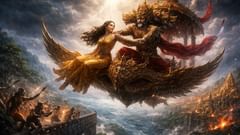 Dez cabeças, vinte braços e um desejo que o condenaria — Ravana levou Sita para Lanka.