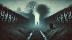 Allée creuse de Black Annis et silhouette aux griffes de fer.