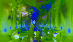 Persephone in a glowing underground garden, holding a crimson pomegranate seed beneath vine-laced marble statues.