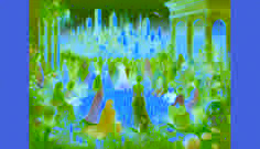 Um encontro em um jardim no telhado, sob um suave crepúsculo, com velas e flores silvestres simbolizando uma rebelião cheia de esperança.