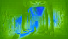 Inside an ancient subterranean temple, the Black Prince enters a dim corridor lit by eerie, flickering light.