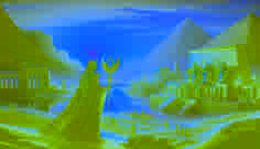 The Black Prince stands triumphant on the banks of the Nile at dawn, the sacred relic glowing in his hand.