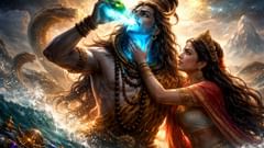 Shiva bebió la muerte del universo, y su garganta se volvió azul para siempre.