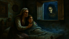 The shtriga, pale and terrifying, appears at a child's window in an Albanian village.