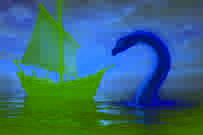 Sinbad enfrentándose a un colosal serpiente marina que emerge de las profundidades