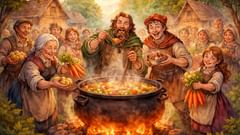 Una zanahoria, luego patatas, luego carne: la sopa de piedra se convirtió en un festín cuando todas las manos se unieron.