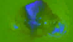A small wooden-supported mine chamber with a glowing lantern and a spectral miner emerging from darkness.