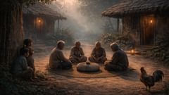 Community counsel gathers after a mat is taken—stories of fortune, paradox, and ritual negotiation unfold.