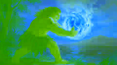 Maui luchando contra el sol mientras arde bajo el cielo nocturno