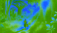 Tariro camina a través de un exuberante paisaje zimbabuense, llevando un pequeño bulto, rodeado de majestuosos árboles baobab y bañado por la luz dorada del sol.