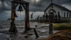 The bell gave one thin cry before the water took the frame.