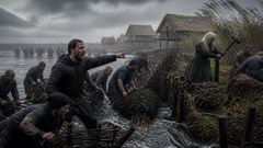 Als der Wind drehte, wurde der Kampf um das Land zu einem Kampf darum, das Wasser von den Schlafhütten fernzuhalten.