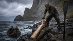 Sur le récif noir, le pin frais et le bois brûlé faisaient face à la même mer grise.