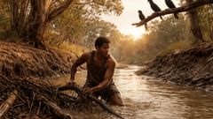 He pulled sticks from the creek until water remembered its path.