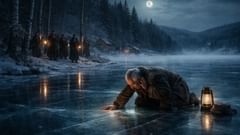 He pressed his ear to the ice and heard bronze breathing under winter.