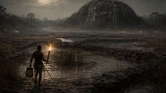 Las antiguas instalaciones de pesca de anguilas mantienen sus líneas, mientras un hermano rompe el silencio.