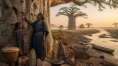 À l’ombre du baobab, la vieille femme demanda à la jeune fille d’écouter ce qui vivait entre les pulsations.