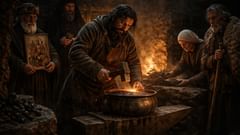 All night the forge answered the mountain with iron and prayer.