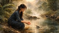 El estanque llevaba las quejas de la lluvia, la piedra, la raíz y los peces.