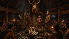 Under the carved gaze, each hand reached for food with more care than before.