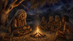 Junto às brasas, a tristeza lhe firmou as mãos e transformou cada nó em um mapa.