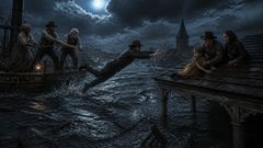 Bajo una luna desgarrada, el río exigía más que palabras.
