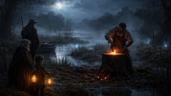 In the red peat fire, the old iron changed its use at last.