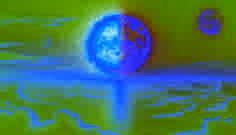El Sol y la Luna ahora habitan en el cielo, observando la vasta Mar, eternamente separados pero equilibrando el mundo.