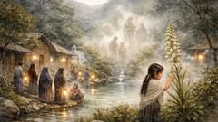 Por um sopro frio, a floresta nublada devolveu as mãos que construíram a aldeia.