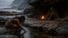 Among rain-dark rocks, the sea loosened a few blue shells and an older truth.