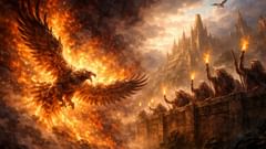 La persecución de Thiazi termina en llamas cuando los dioses lo acorralan ante las murallas de Asgard.