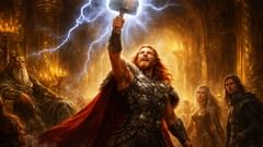 Thor reclama Mjolnir, sintiendo cómo su poder recorre su cuerpo mientras los dioses lo declaran supremo.