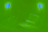 Gelert baring his teeth in the dim torchlight at a castle doorway, the empty cradle overturned behind him