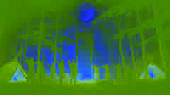 Robin Hood, Little John, Friar Tuck, and Will Scarlet huddled around a campfire under Sherwood Forest’s towering oaks