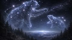 Más allá del alcance de la envidia, girando eternamente—madre e hijo escritos en las estrellas.