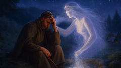 Vila heilt einen Hirten bei Mondschein an einer hohen Quelle, während eine Prophezeiung in den Nebel gesungen wird.
