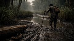 En el pantano, el tambor ausente dejó señales para unos ojos dispuestos a arrodillarse y verlas.