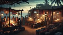 Vendedores e vizinhos trocam sussurros num mercado de Zanzibar, à medida que o crepúsculo cai, mostrando como o boato comunitário pode tornar-se uma forma de proteção e de contágio.