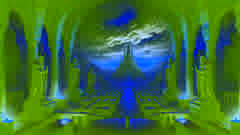 Asgard at dusk after Baldr’s death, shadows creeping over empty halls