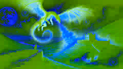 Aillen the dragon, wreathed in flames, approaches Tara under a bewitched night.