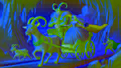 Thor dressed as Freya and Loki as her maid riding to Jotunheim